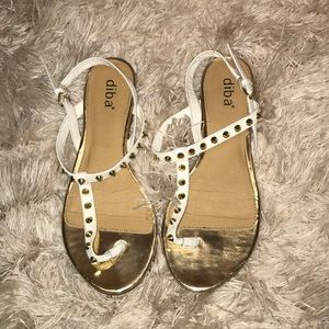Gold spiked sandals